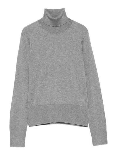 Alpha Studio High Neck Sweater In Grey