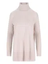 Alpha Studio Turtleneck Ribbed-hem Sweater In Pink