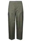 Alpha Studio High-waisted Green Cargo Pants With Relaxed Fit In Green