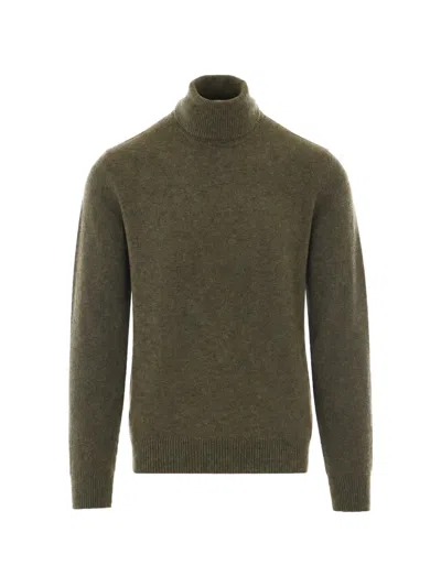 Alpha Studio High-neck Wool Sweater In Green