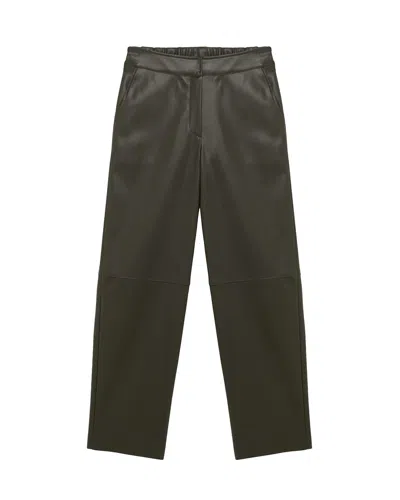 Alpha Studio High-waisted Straight-leg Faux Leather Pants With Glossy Finish In Black