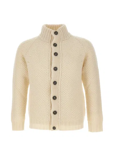 Alpha Studio Honeycomb-weave Cardigan In Neutral