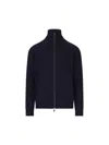 Alpha Studio Stand-collar Zip-up Cardigan In Blue