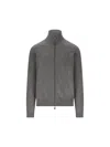 Alpha Studio Zip-up Cashmere Cardigan In Gray