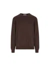 Alpha Studio Crew-neck Cashmere Sweater In Brown