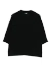 Alpha Studio Relaxed Fit Black Merino Wool Sweater In Black