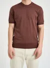 Alpha Studio Knitted Man Brown In Brown