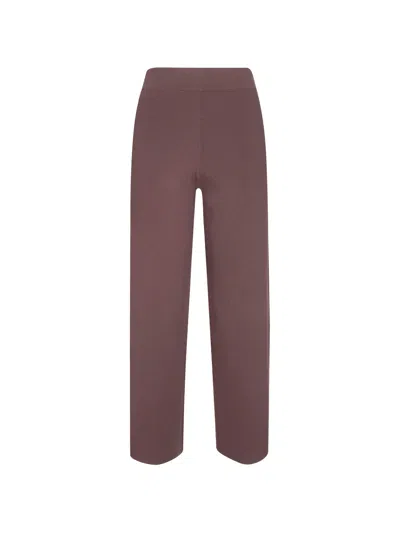 Alpha Studio Knitted Trousers In Brown