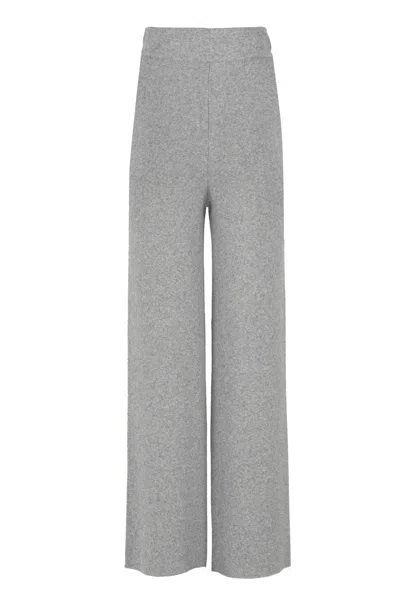 Alpha Studio Knitted Trousers In Gray