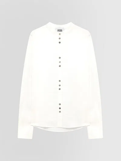 Alpha Studio Korean Shirt Man White In Yellow