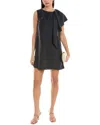 Alpha Studio Linen-blend Shift Dress In Blue