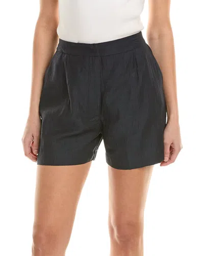 Alpha Studio Linen-blend Short In Black