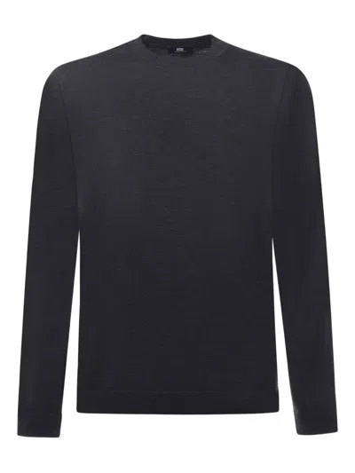 Alpha Studio Long-sleeve Merino Wool Sweater In Black