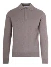 Alpha Studio Long-sleeve Polo Shirt In Gray