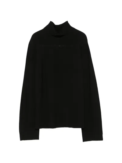 Alpha Studio Long-sleeve High-neck Sweater In Black