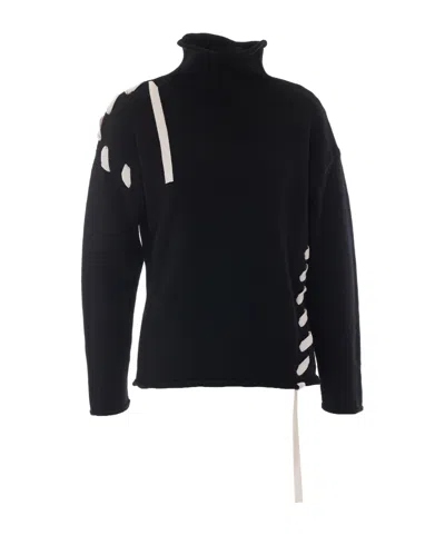 Alpha Studio Long-sleeved Sweater In Black