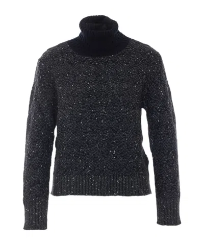Alpha Studio Long-sleeved Sweater In Black