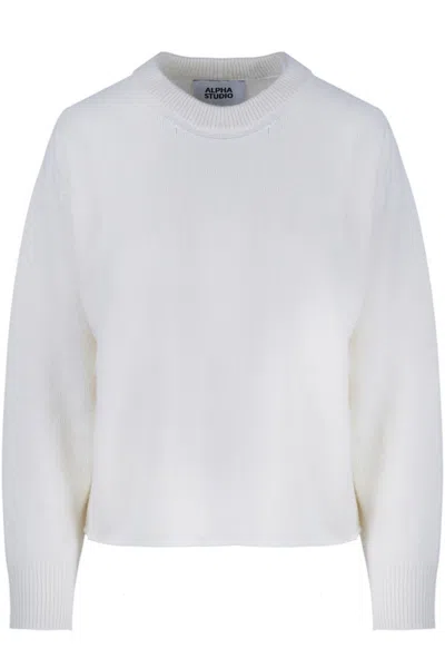 Alpha Studio - Maglia - 480262 - Milk In White