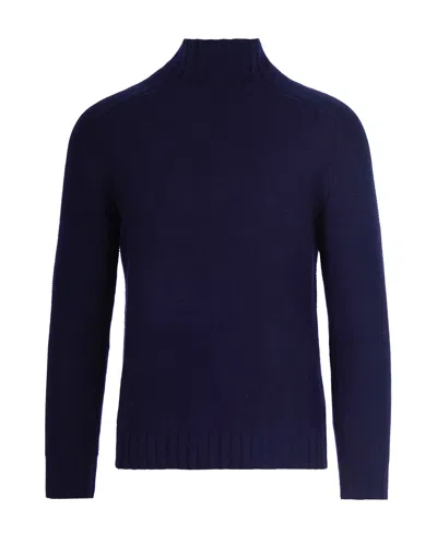 Alpha Studio Maglia Misto Lana Blu Notte In Blue