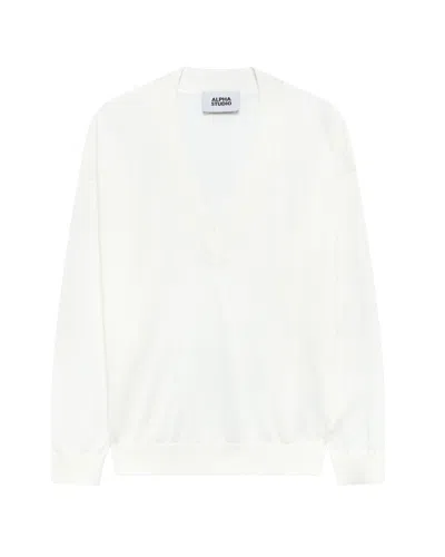 Alpha Studio Maglia V Latte