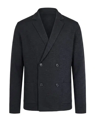 Alpha Studio Man Blazer Charcoal Size 36 Merino Wool In Black