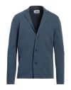 Alpha Studio Man Blazer Slate Blue Size 44 Cotton, Polyester In Blue