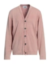 Alpha Studio Man Cardigan Antique Rose Size 44 Cotton In Pink