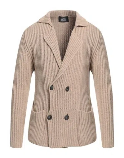 Alpha Studio Man Cardigan Beige Size 38 Recycled Wool, Ecovero Viscose, Recycled Polyamide, Recycled