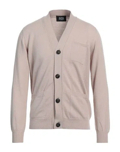 Alpha Studio Man Cardigan Beige Size 40 Cashmere