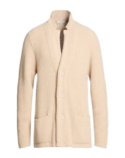 Alpha Studio Man Cardigan Beige Size 42 Wool, Viscose, Polyamide, Cashmere In Neutral