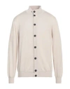 Alpha Studio Man Cardigan Light Grey Size 44 Merino Wool In Grey