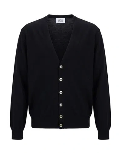 Alpha Studio Man Cardigan Black Size 42 Cotton