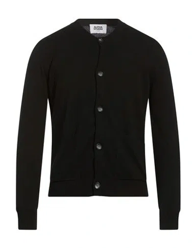 Alpha Studio Man Cardigan Black Size 44 Cashmere