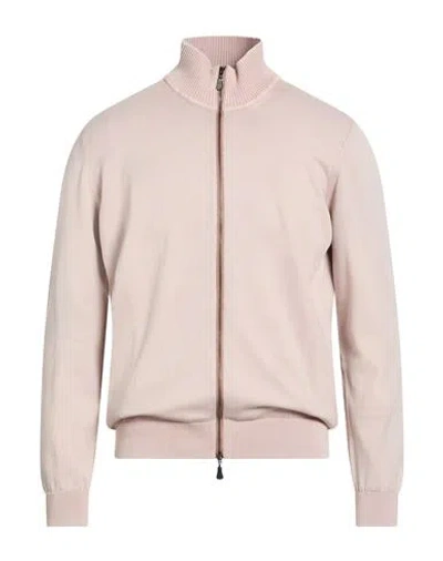 Alpha Studio Man Cardigan Blush Size 44 Cotton In Pink
