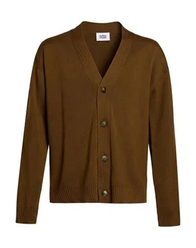 Alpha Studio Man Cardigan Brown Size 42 Merino Wool