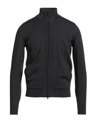 Alpha Studio Man Cardigan Charcoal Size 44 Merino Wool