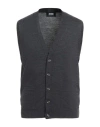 Alpha Studio Man Cardigan Charcoal Size 46 Merino Wool