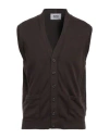 Alpha Studio Man Cardigan Chocolate Brown Size 44 Cotton In Brown