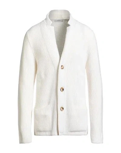 Alpha Studio Man Cardigan Cream Size 42 Wool, Viscose, Polyamide, Cashmere In White