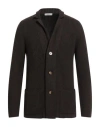 Alpha Studio Man Cardigan Dark Brown Size 44 Wool, Viscose, Polyamide, Cashmere