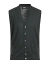 Alpha Studio Man Cardigan Dark Green Size 40 Merino Wool