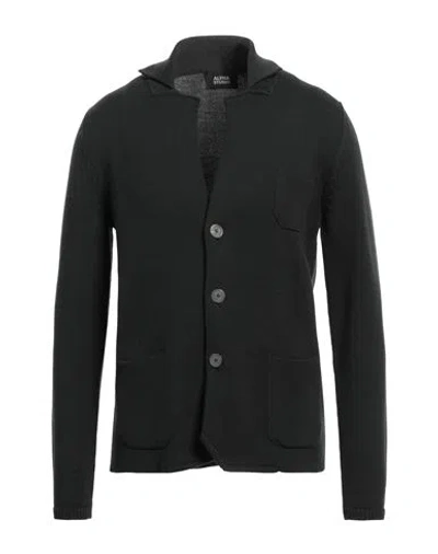 Alpha Studio Man Cardigan Dark Green Size 42 Merino Wool