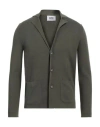 Alpha Studio Man Cardigan Dark Green Size 44 Cotton, Polyester