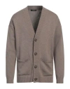 Alpha Studio Man Cardigan Taupe Size 40 Polyamide, Wool, Viscose, Cashmere In Grey