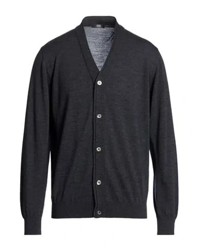 Alpha Studio Man Cardigan Grey Size 40 Merino Wool In Gray