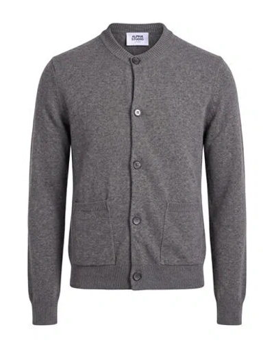 Alpha Studio Man Cardigan Grey Size 42 Cashmere In Gray