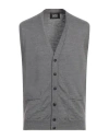 Alpha Studio Man Cardigan Grey Size 42 Merino Wool