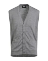 Alpha Studio Man Cardigan Grey Size 42 Merino Wool In Gray