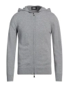Alpha Studio Man Cardigan Grey Size 44 Geelong Wool In Gray