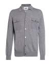Alpha Studio Man Cardigan Grey Size 44 Wool In Multi